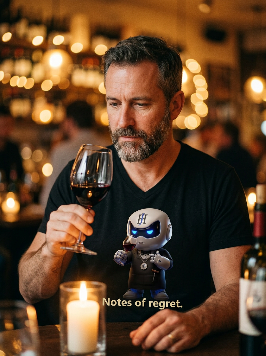 Person wearing Botson 'Notes of regret' tee in a real-world setting